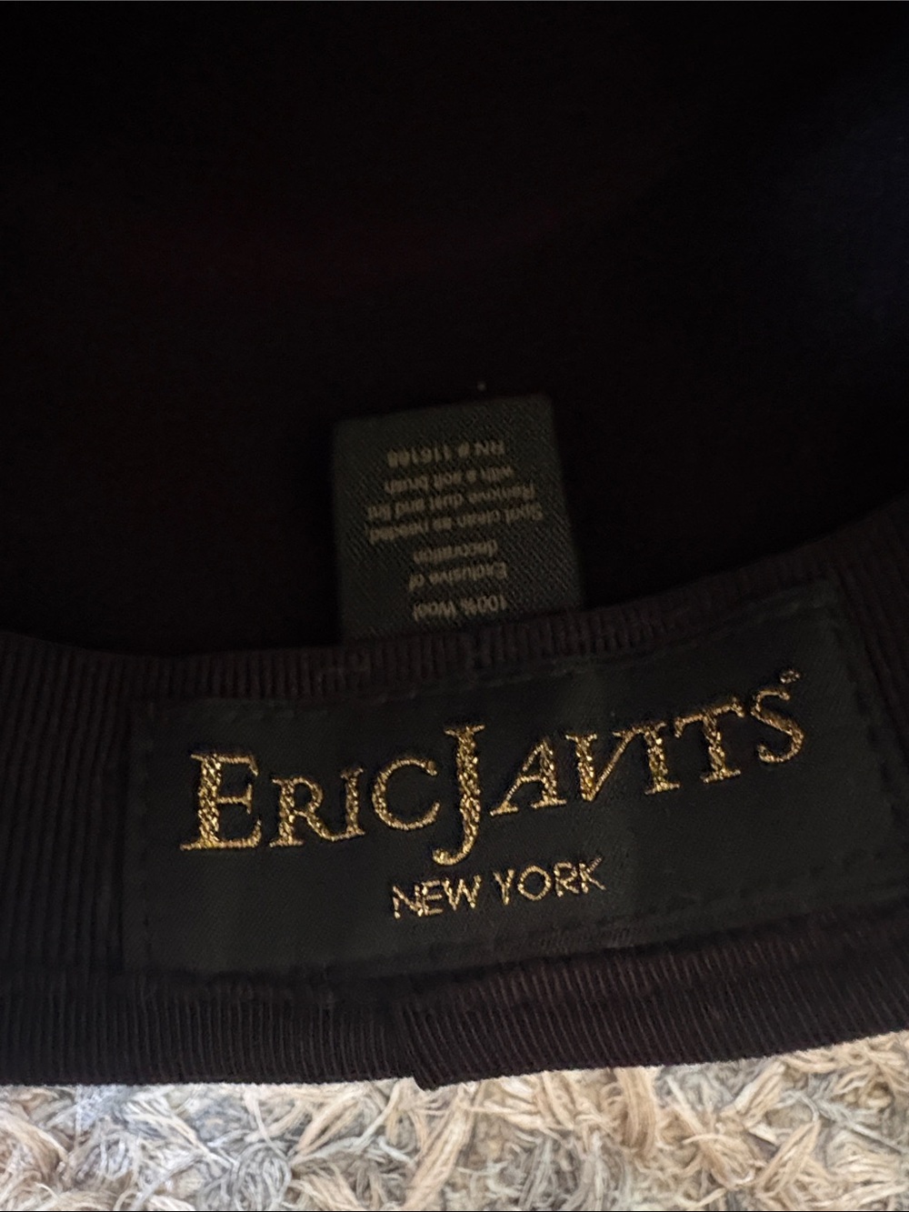 Eric Javits New York Black 100% Wool Water Repellent Newsboy Cap One Size - Picture 5 of 13